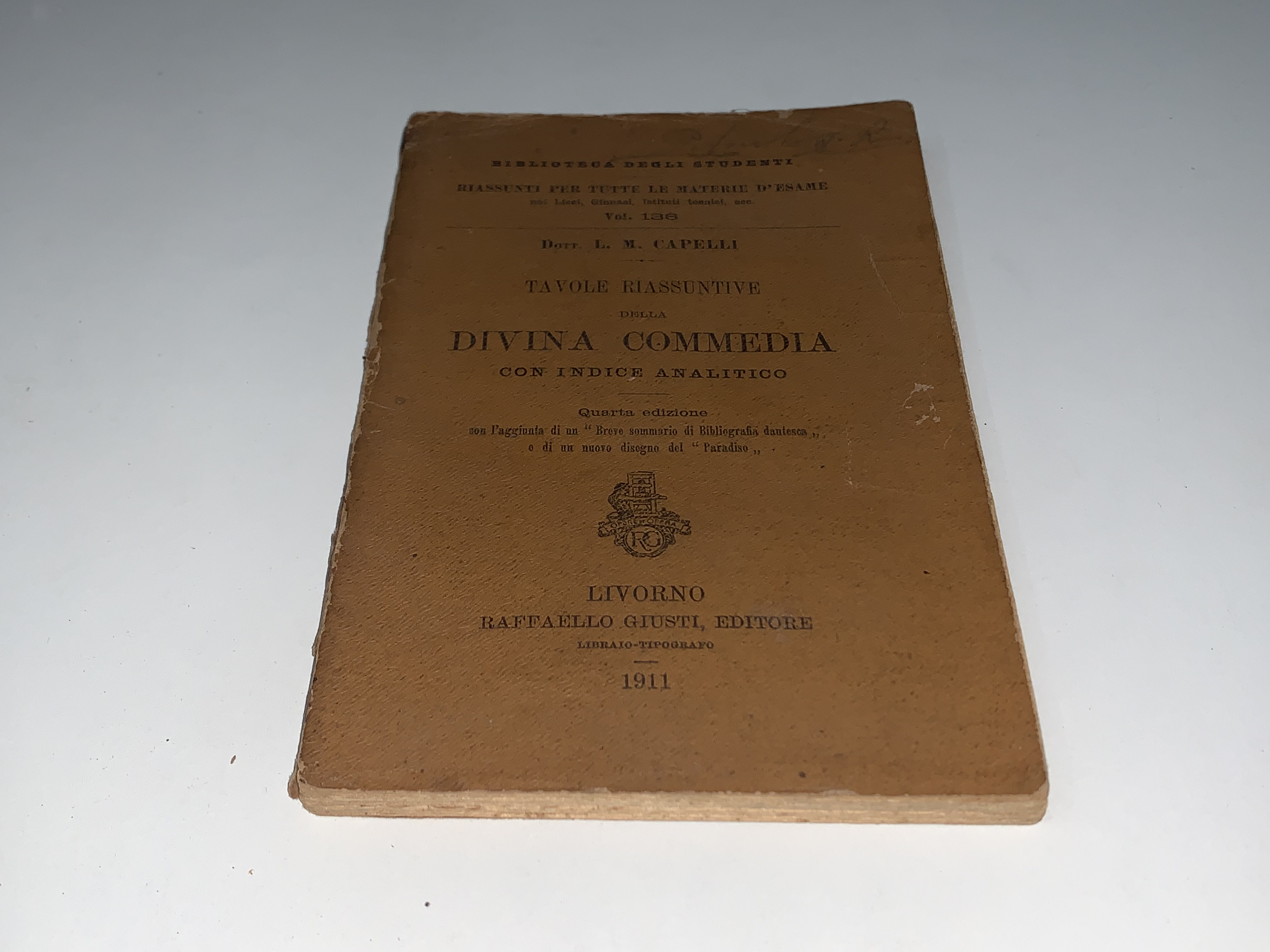 Tavole riassuntive della Divina Commedia con indice analitico
